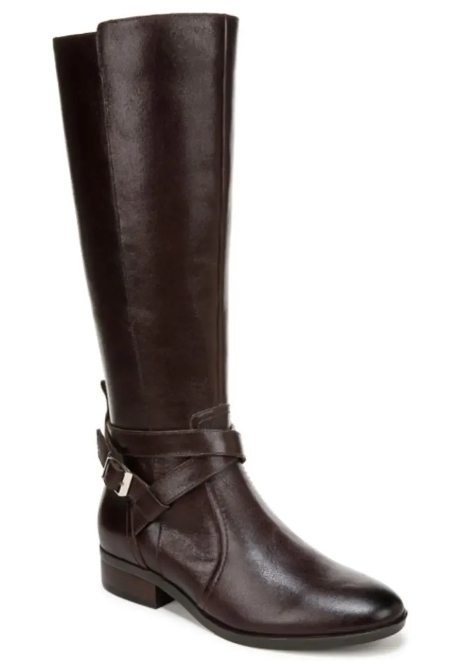 Naturalizer Womens Rena Knee High Boot 10 Wide Wide Calf Brown Leather NIB